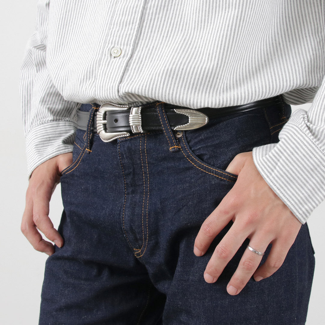 TORY LEATHER / 3 Piece Silver Buckle Belt