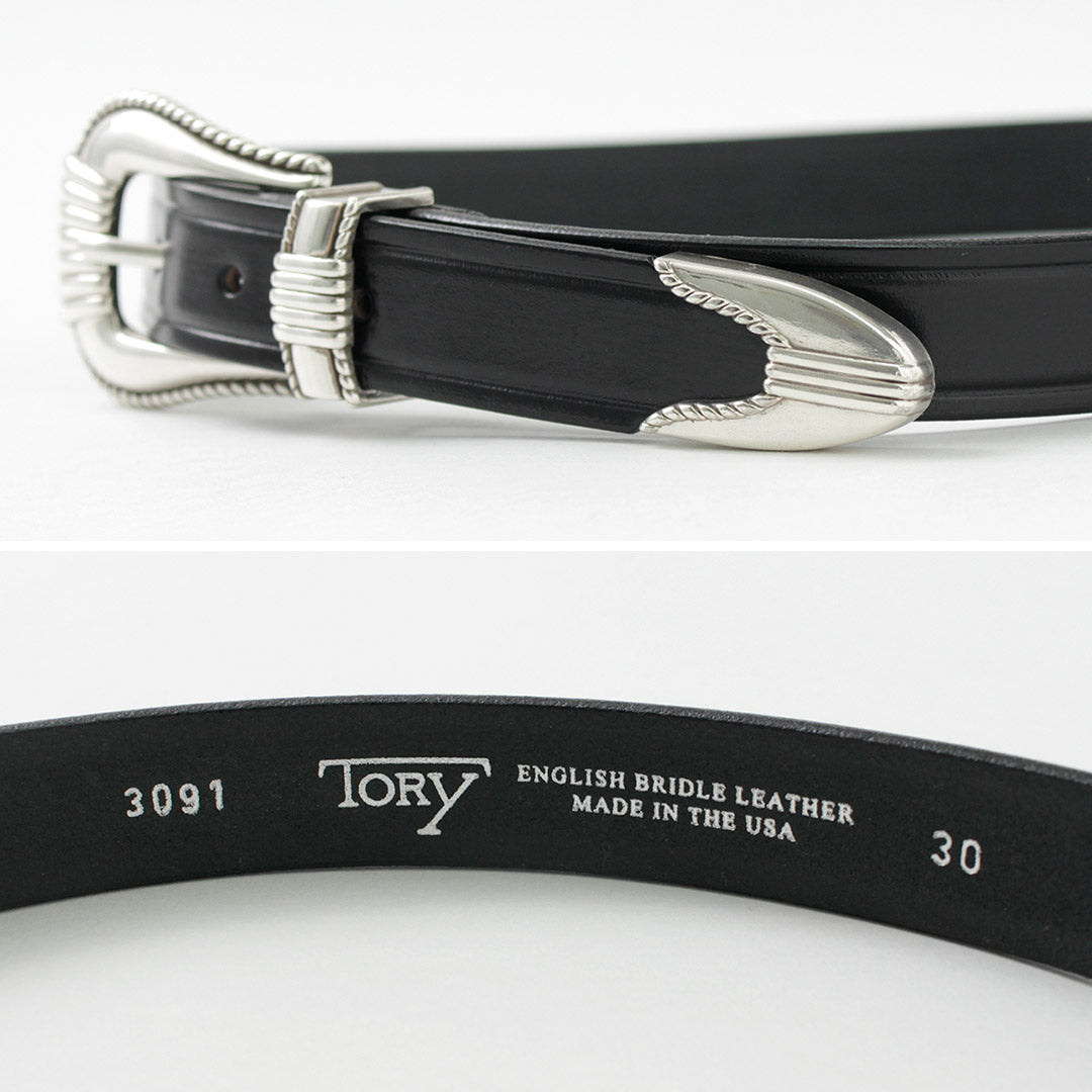 TORY LEATHER / 3 Piece Silver Buckle Belt