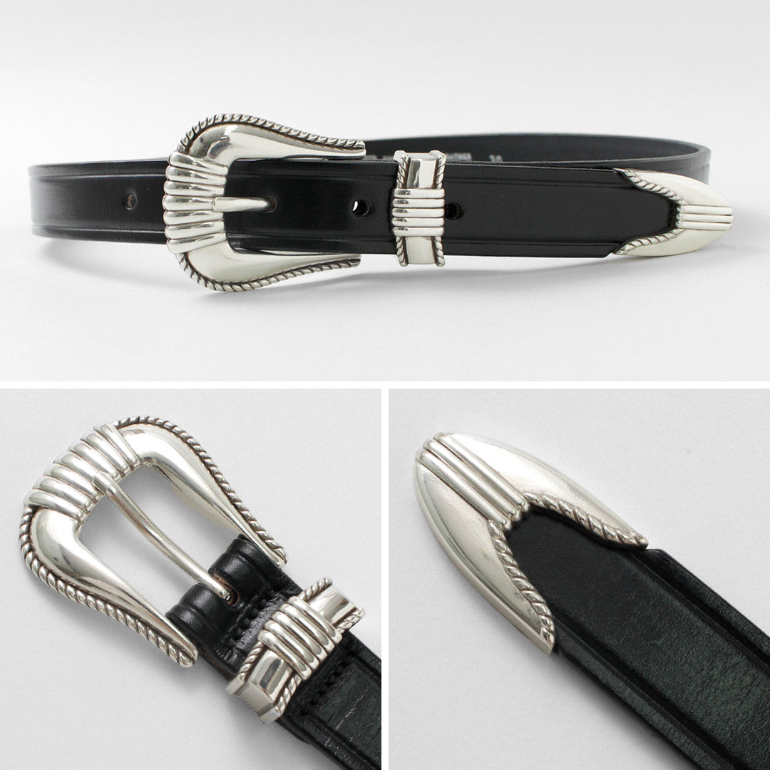 TORY LEATHER / 3 Piece Silver Buckle Belt