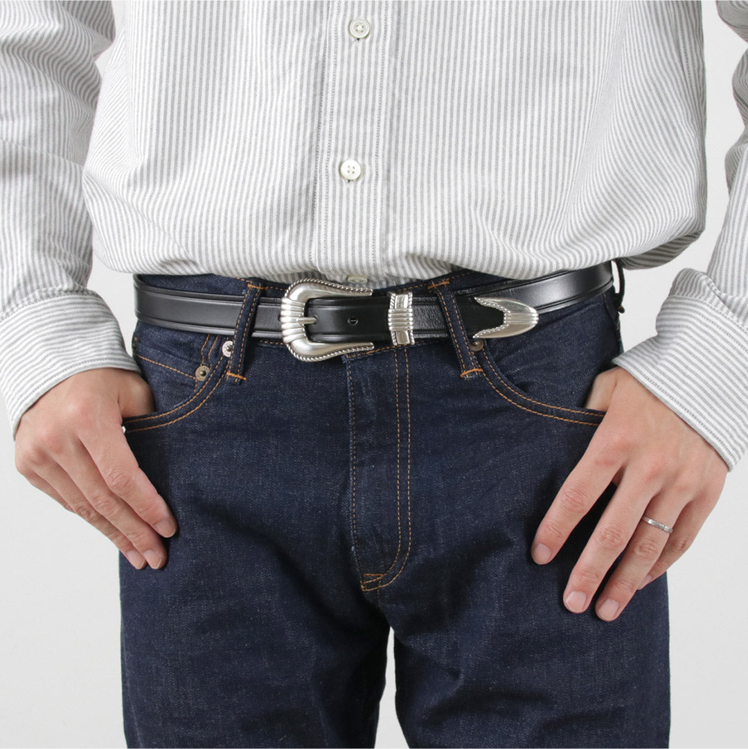 TORY LEATHER / 3 Piece Silver Buckle Belt