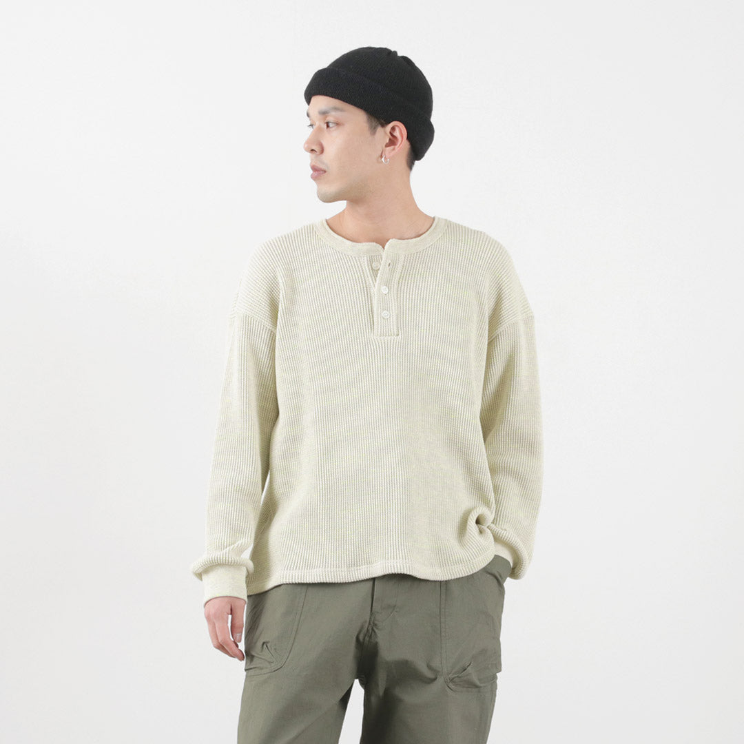 Moc T / Heavy Neon Waffle Henry Neck Pullover