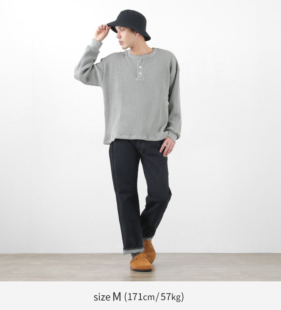 Moc T / Heavy Neon Waffle Henry Neck Pullover