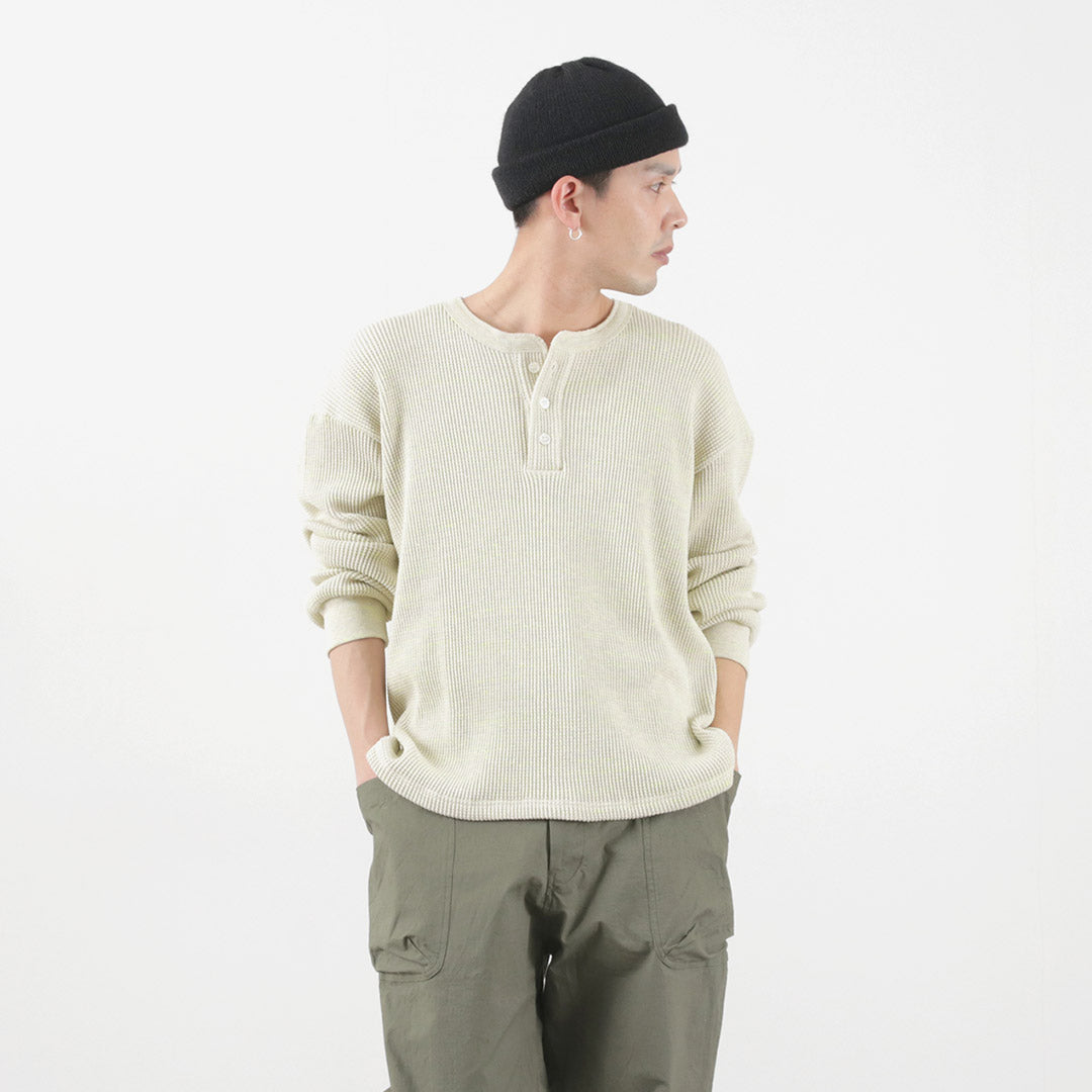 Moc T / Heavy Neon Waffle Henry Neck Pullover