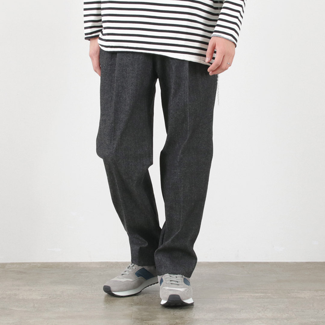 FLISTFIA / Denim Wide Tuck Trousers