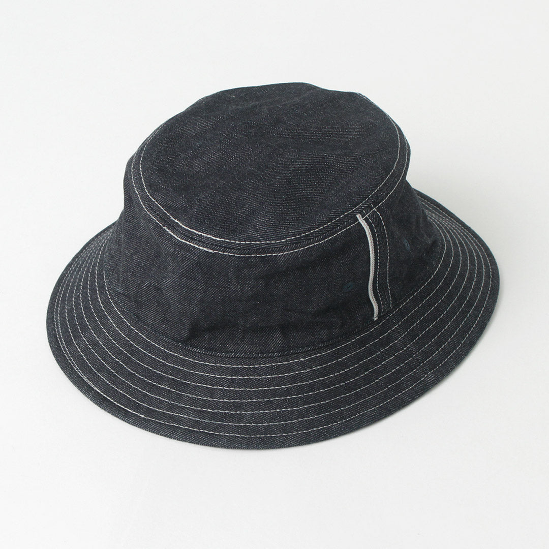 Chapeau de seau de denim Selvedge supérieur / F191