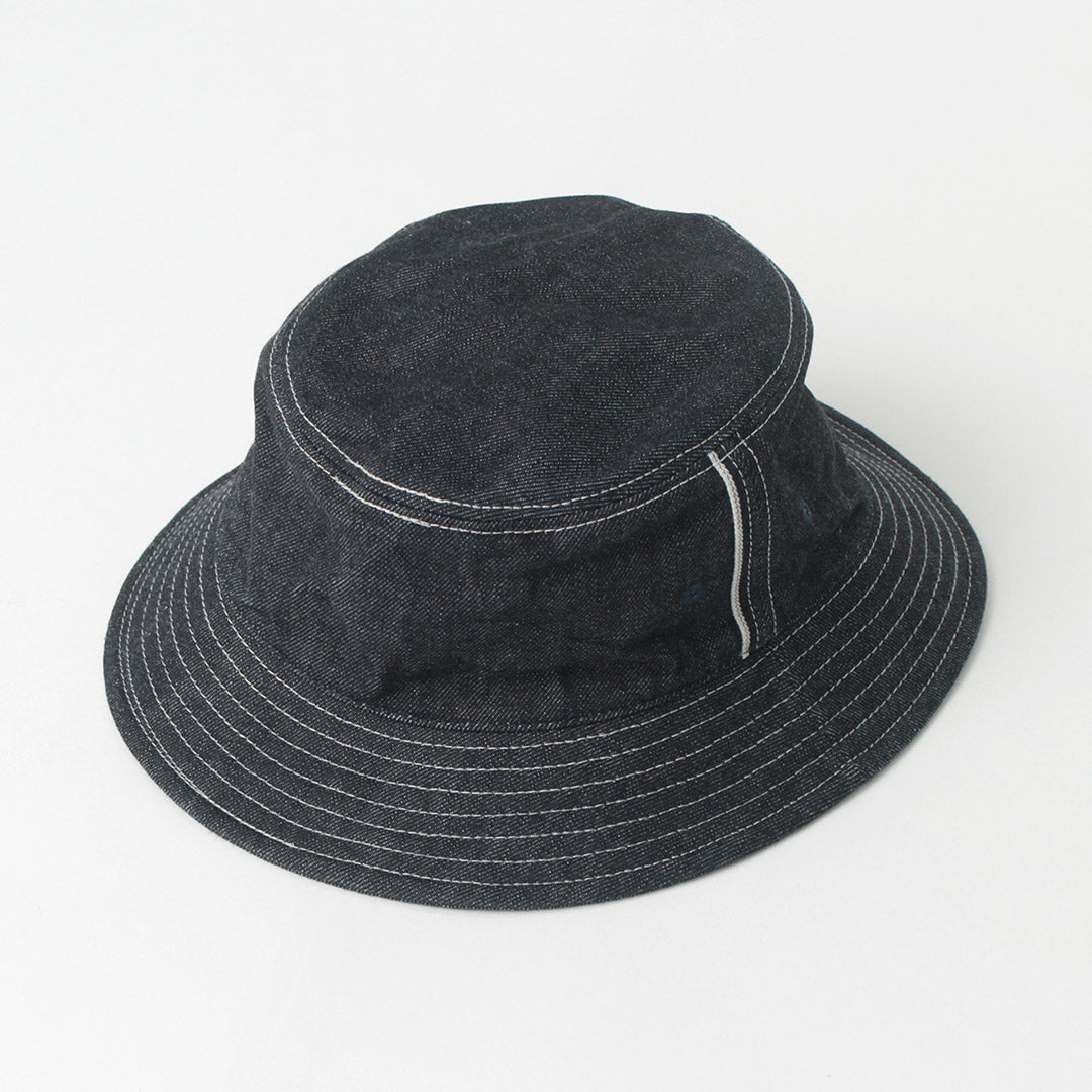 Chapeau de seau de denim Selvedge supérieur / F191