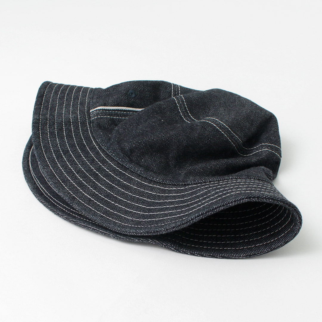 Chapeau de seau de denim Selvedge supérieur / F191