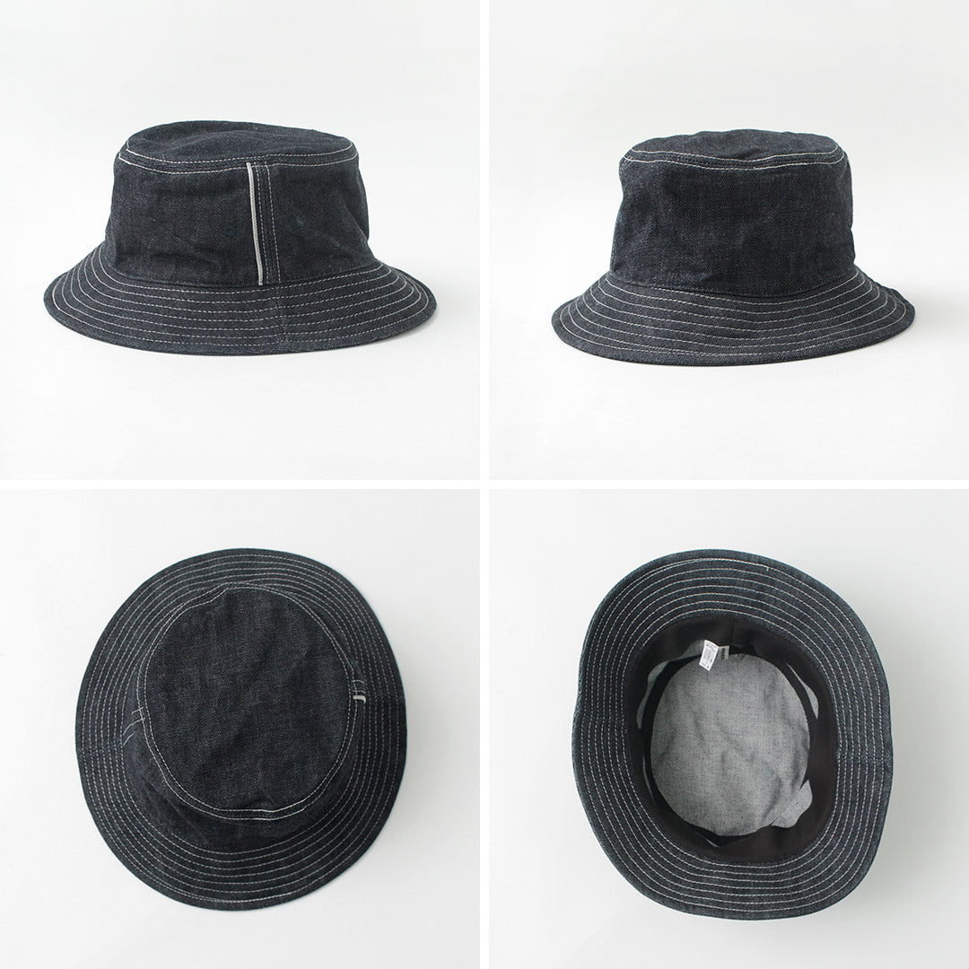 Chapeau de seau de denim Selvedge supérieur / F191