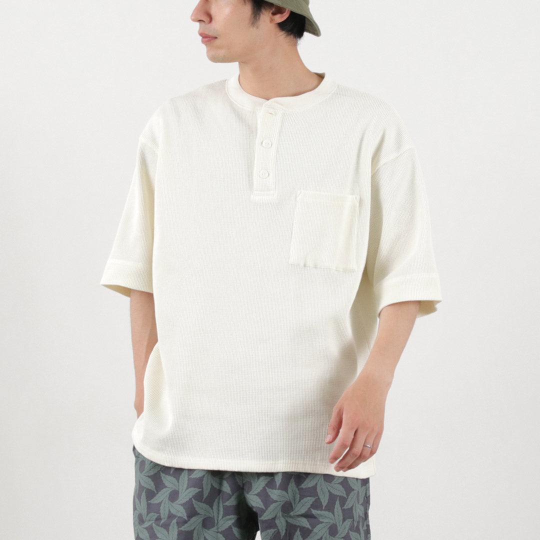 GOHEMP / HENLEY PK 짧은 슬리브 셔츠