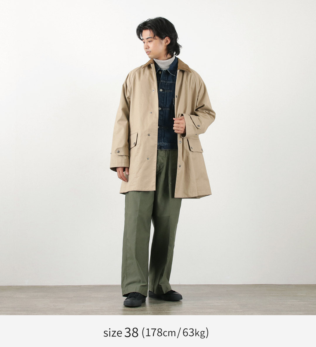 TRADITIONAL WEATHERWEAR / High Density Fabric Corduroy Collar Coat