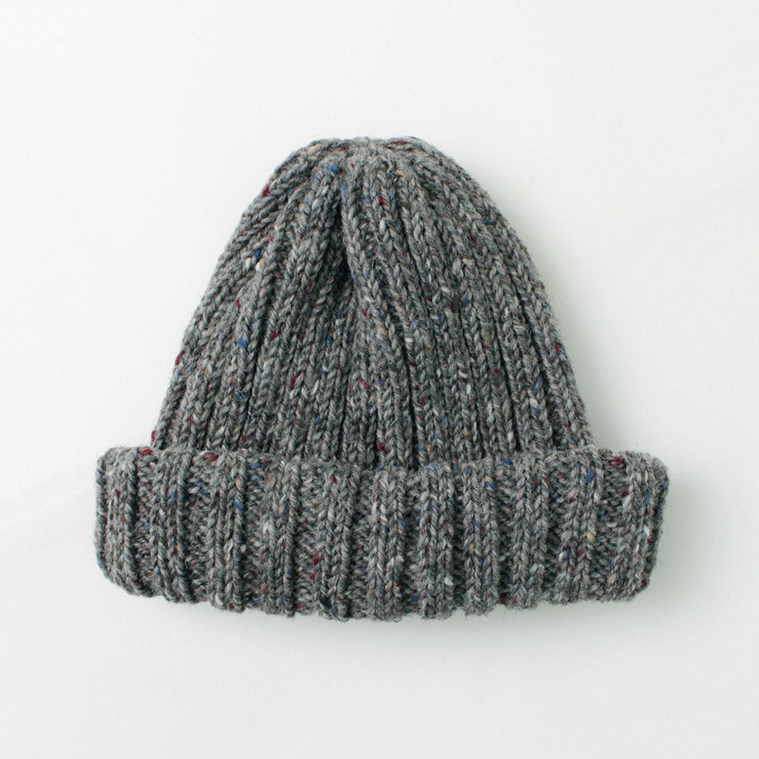 HIGHLAND 2000 / BW nep wool 2ÁE bobby cap (double turn-up)