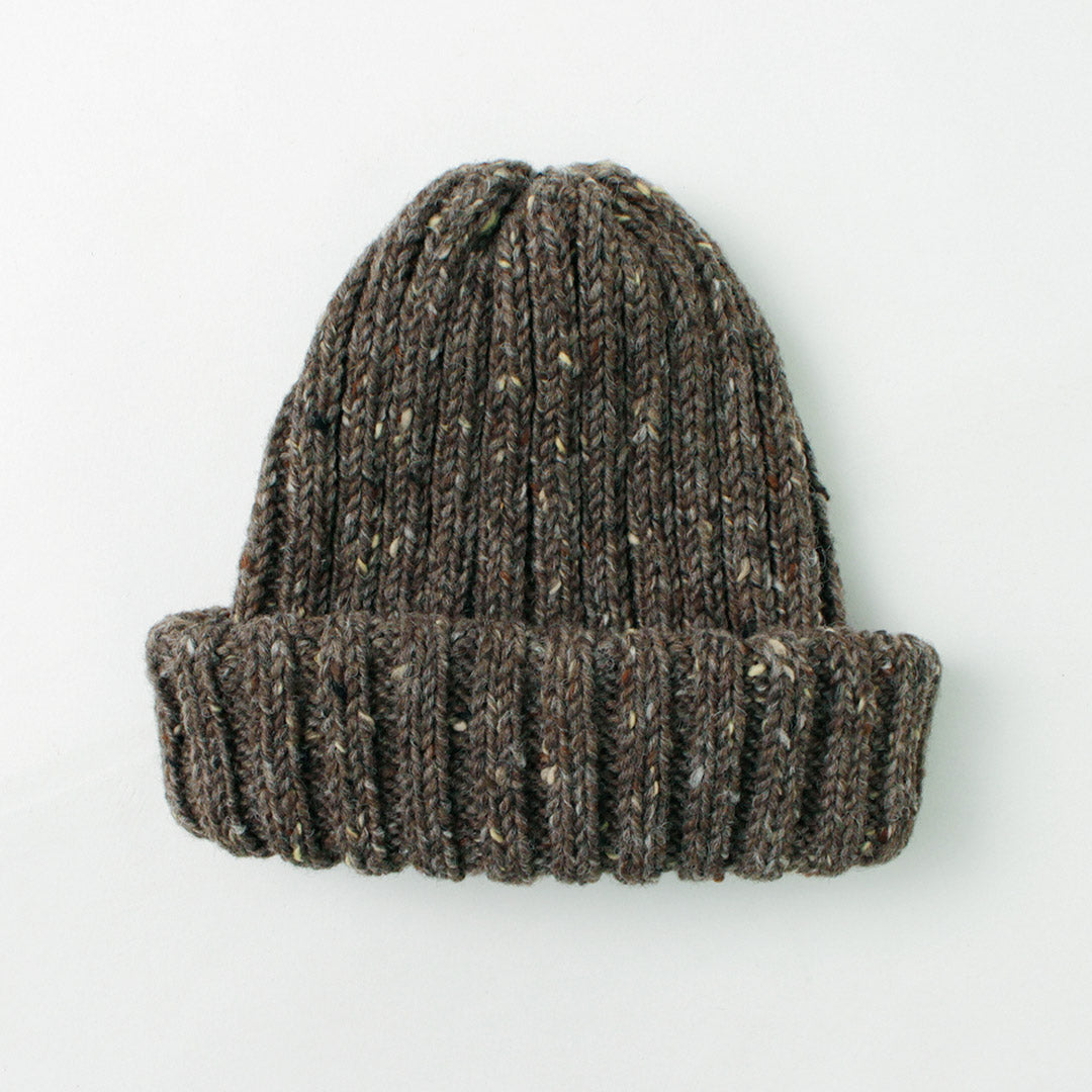 HIGHLAND 2000 / BW nep wool 2ÁE bobby cap (double turn-up)