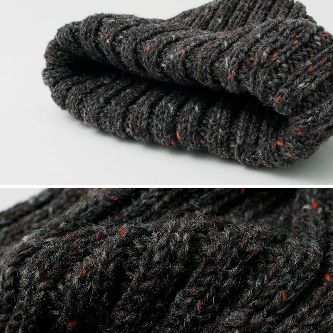 HIGHLAND 2000 / BW nep wool 2ÁE bobby cap (double turn-up)