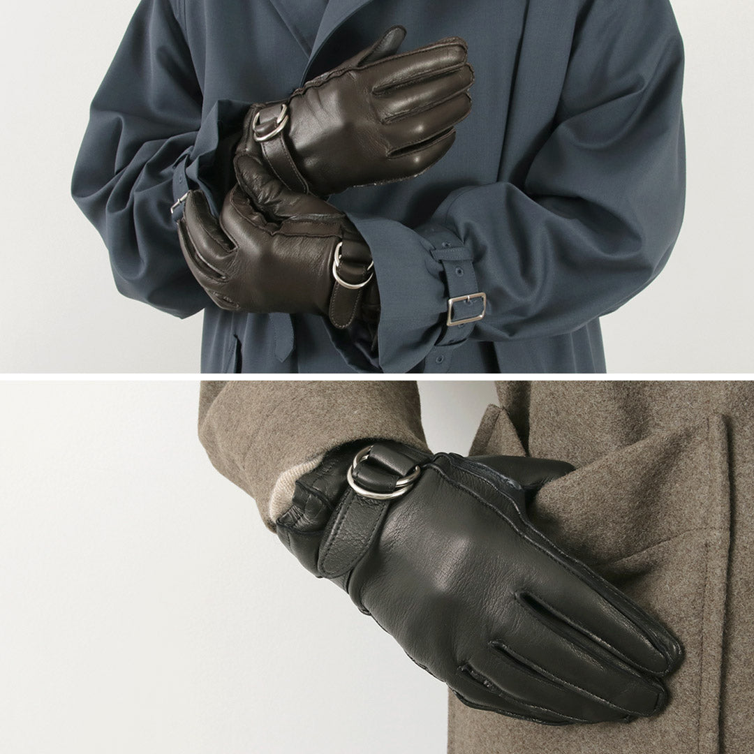 Gants / touchez les gants de ceinture d'anneau en peau d'agneau