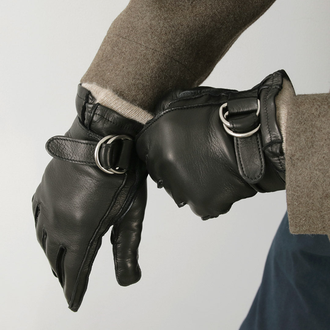 Gants / touchez les gants de ceinture d'anneau en peau d'agneau