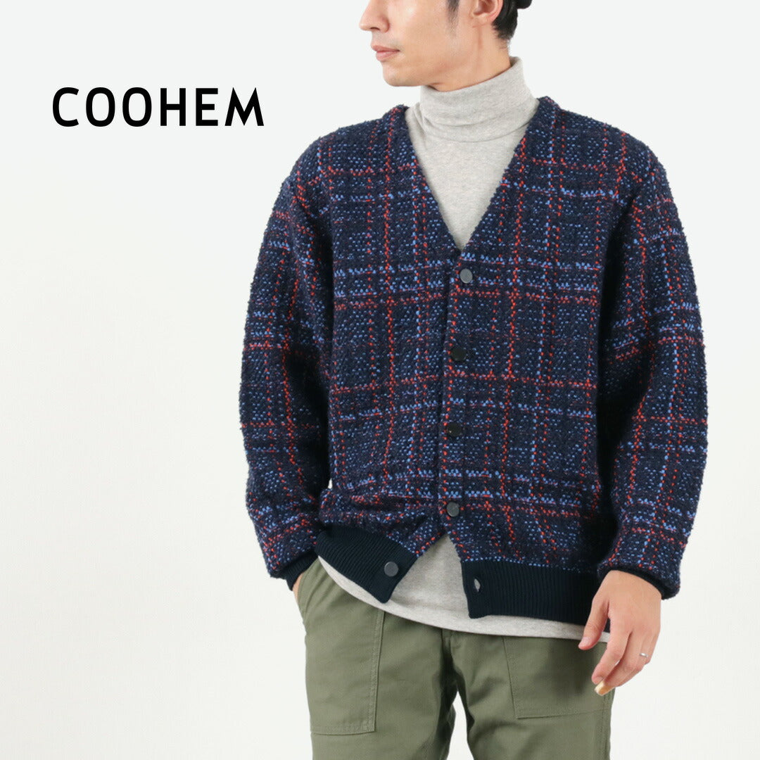 COOHEM / Check Tweed Cardigan