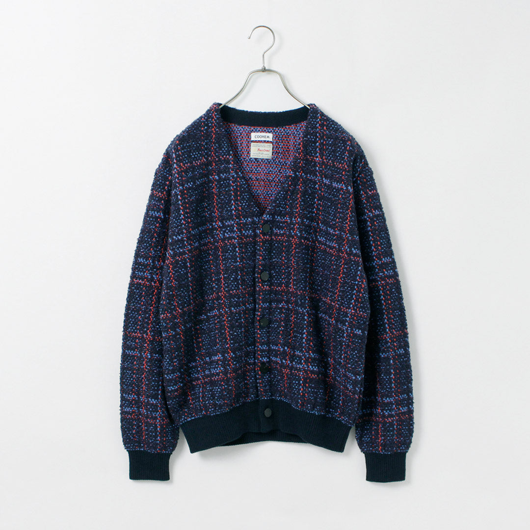 COOHEM / Check Tweed Cardigan