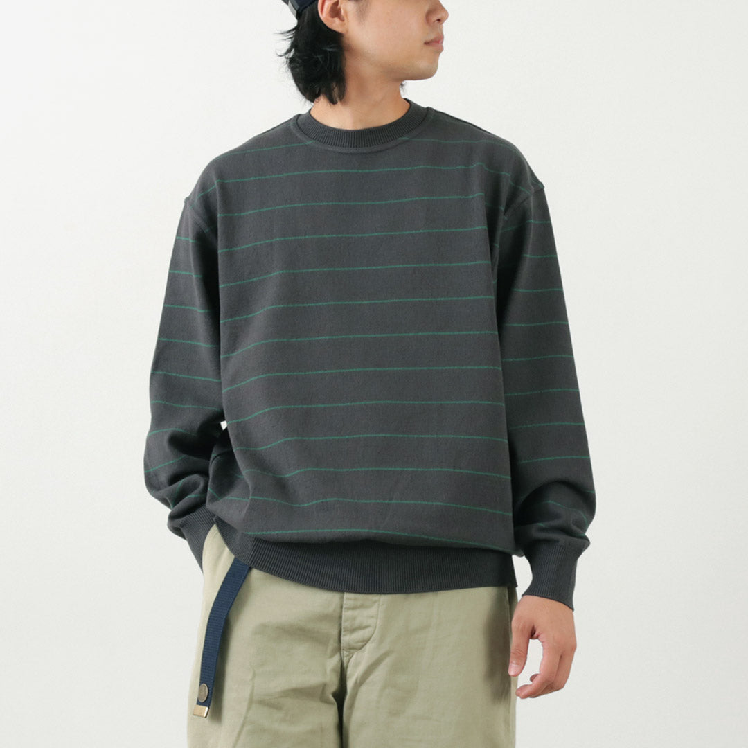 YONETOMI NEW BASIC / Wave Cotton Knit Pullover Striped