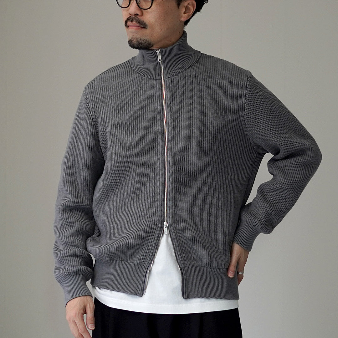 YONETOMI NEW BASIC / 超细羊毛罗纹针织外套