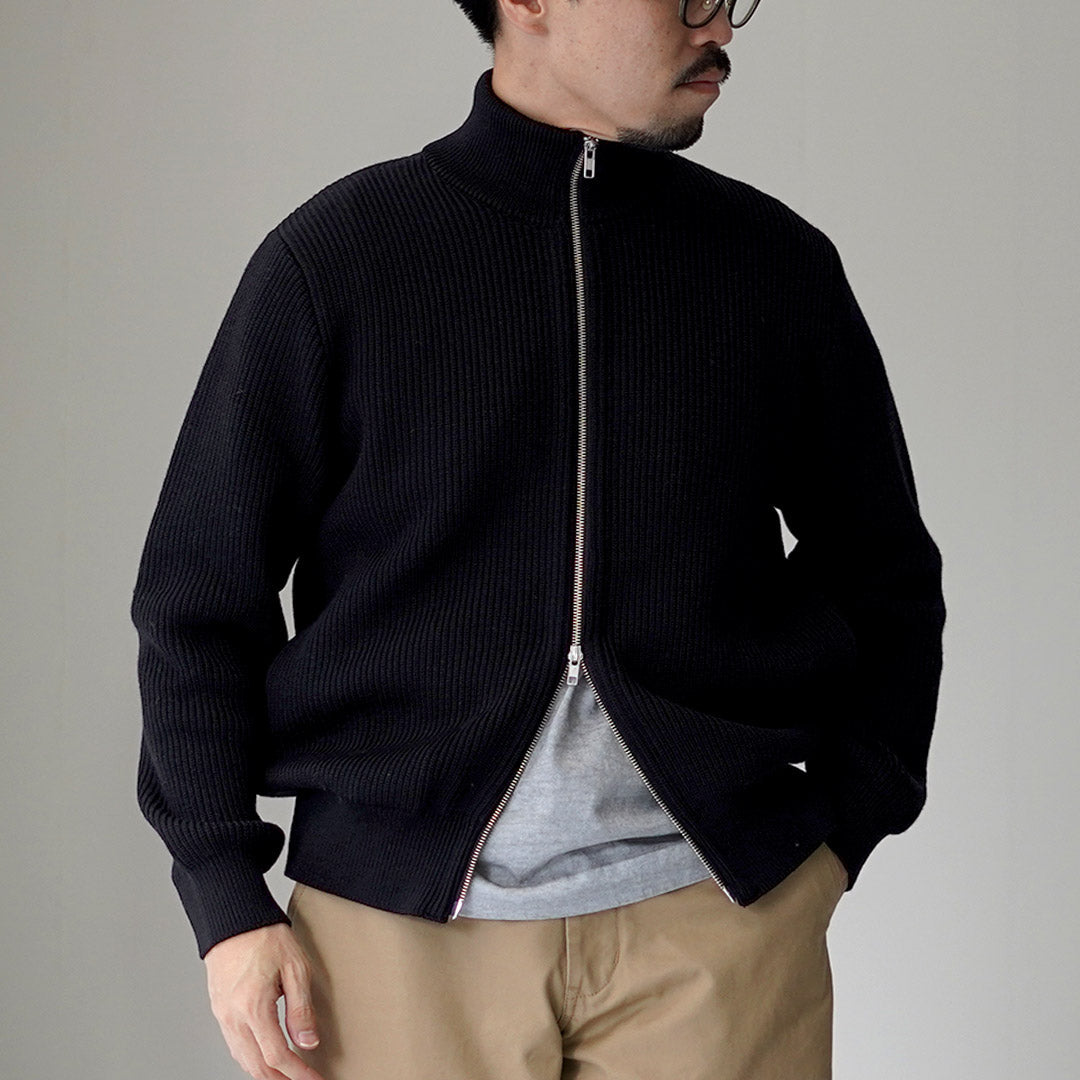 YONETOMI NEW BASIC / 超细羊毛罗纹针织外套