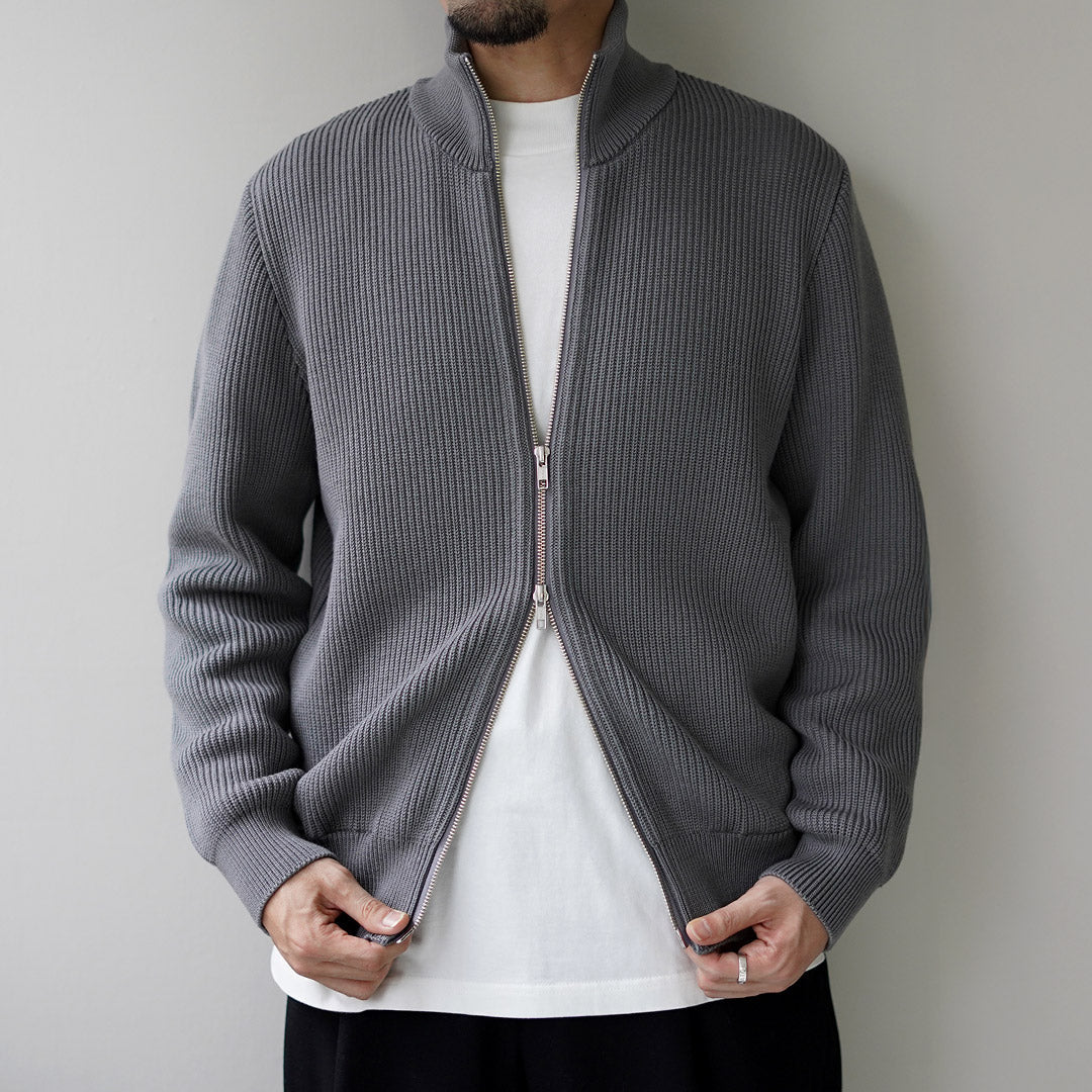 YONETOMI NEW BASIC / 超细羊毛罗纹针织外套