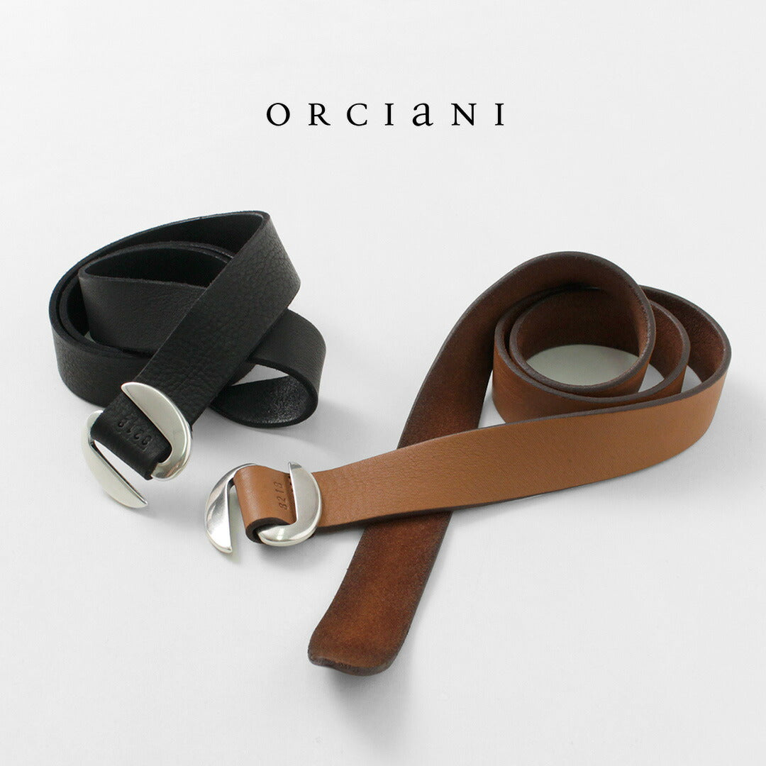 ORCIANI / Hunting Double Suede and Leather Belt S-Buckle