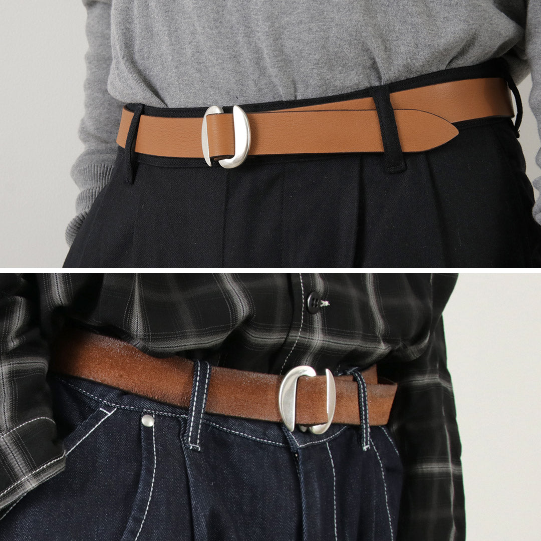 ORCIANI / Hunting Double Suede and Leather Belt S-Buckle