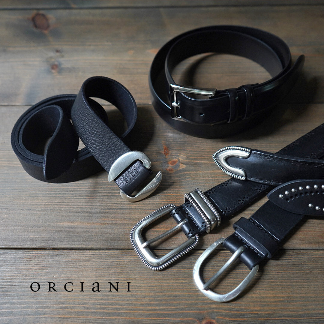 ORCIANI / Hunting Double Suede and Leather Belt S-Buckle