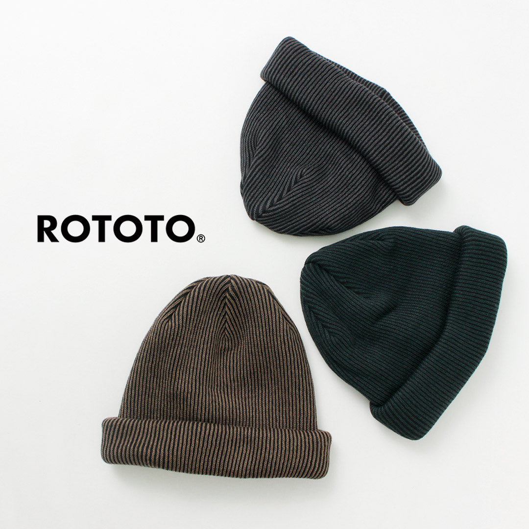 ROTOTO / Super soft 2-way beanie Stripe