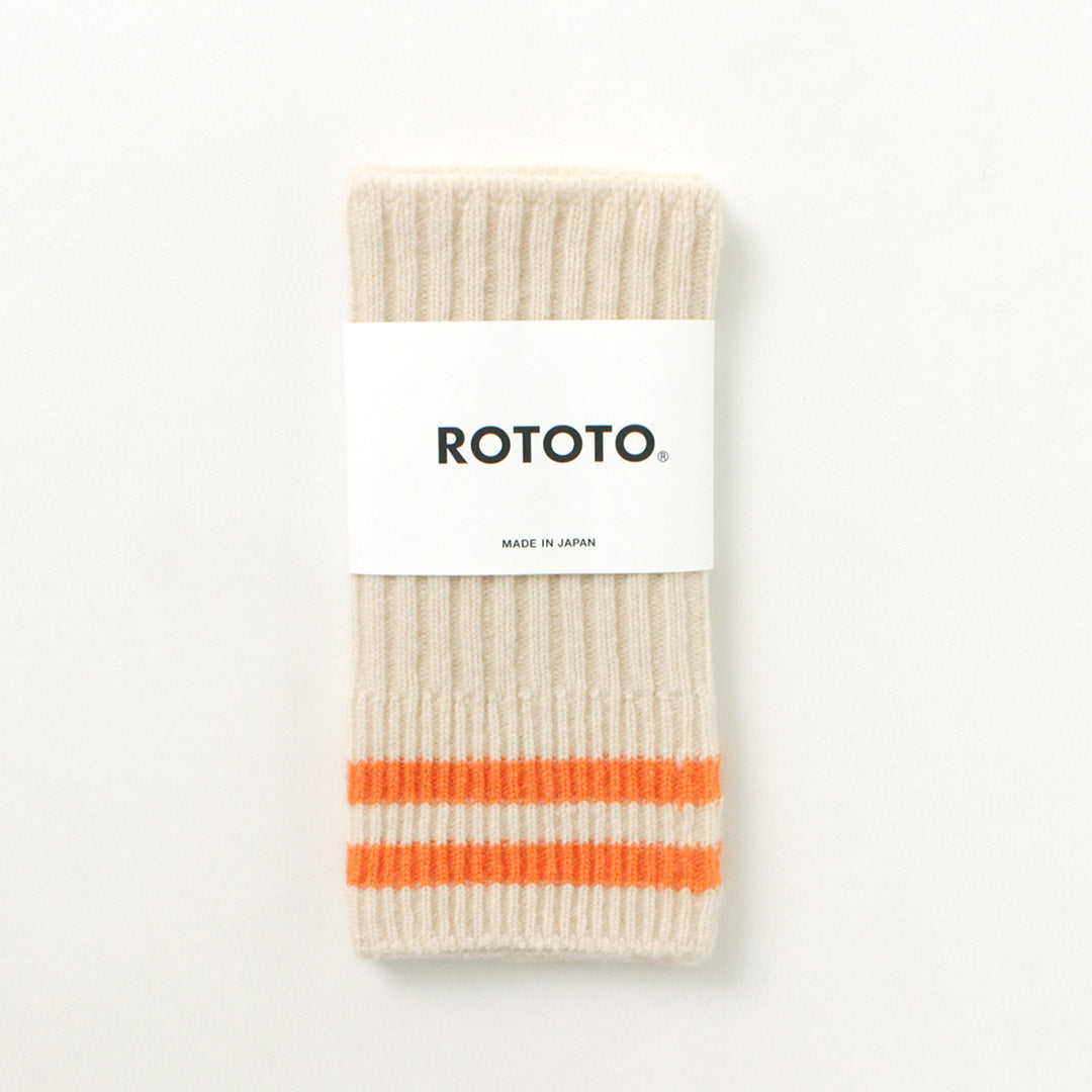 ROTOTO / Striped Seamless Hand Warmer Merino Lamb Wool