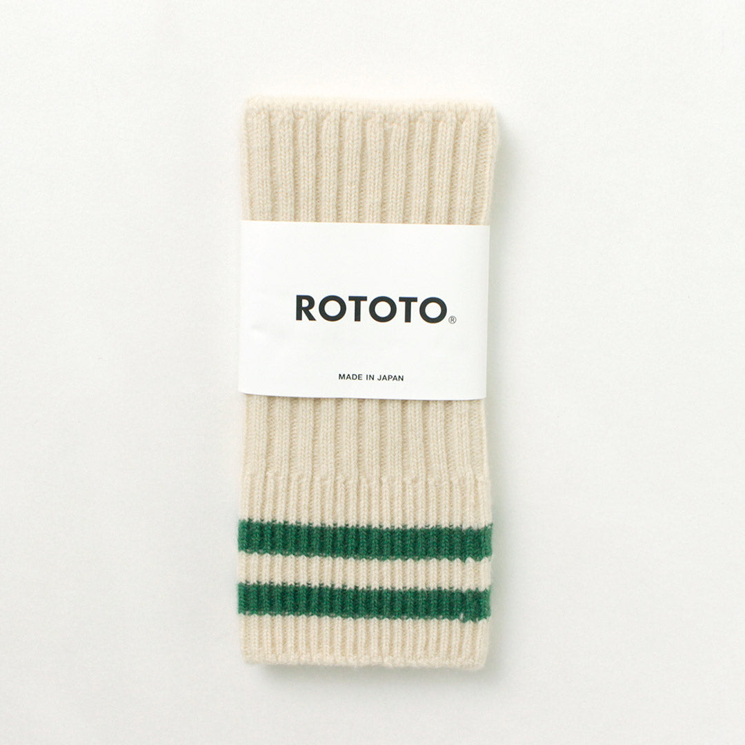 ROTOTO / Striped Seamless Hand Warmer Merino Lamb Wool