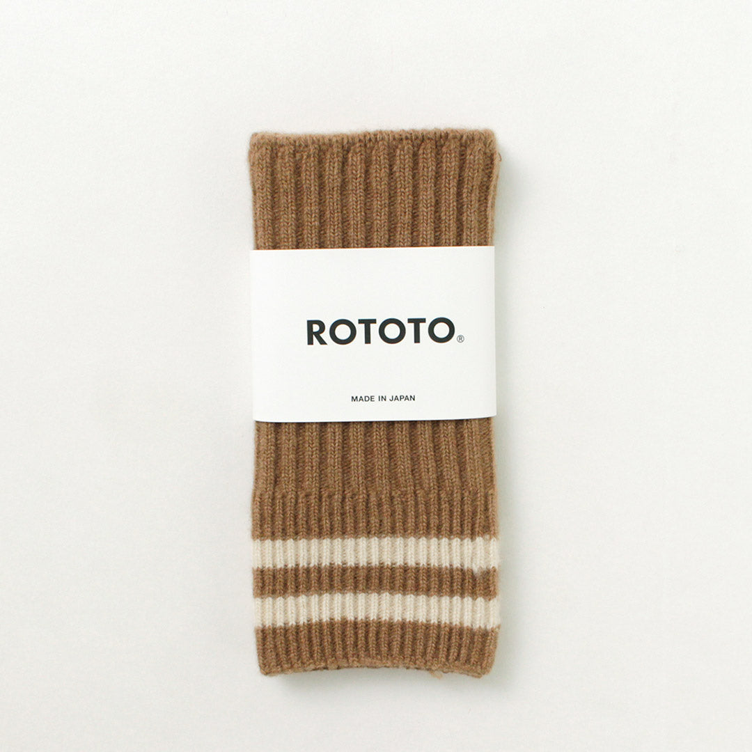 ROTOTO / Striped Seamless Hand Warmer Merino Lamb Wool