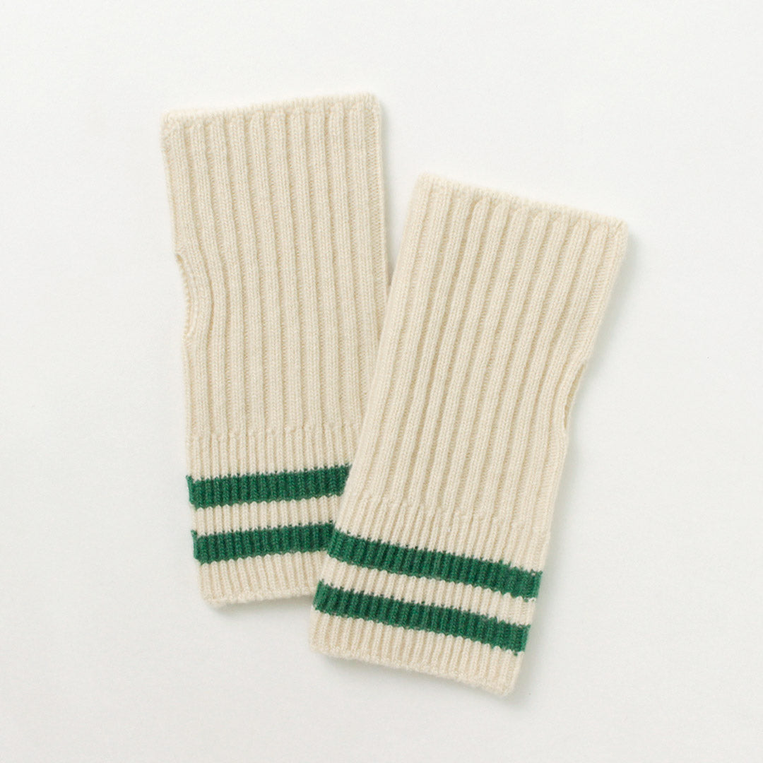 ROTOTO / Striped Seamless Hand Warmer Merino Lamb Wool