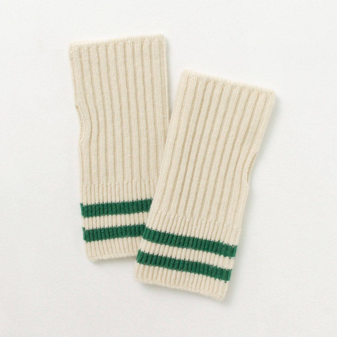 ROTOTO / Striped Seamless Hand Warmer Merino Lamb Wool