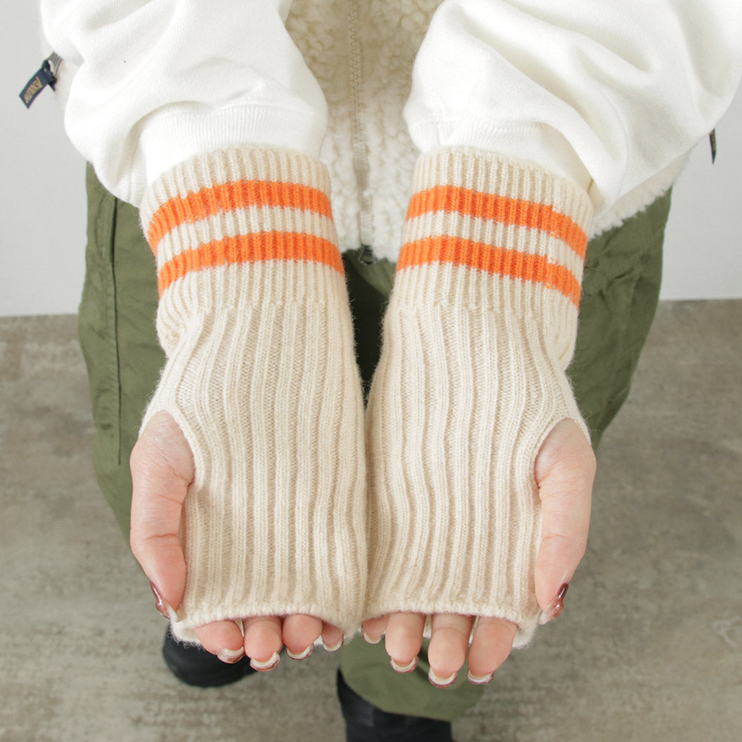 ROTOTO / Striped Seamless Hand Warmer Merino Lamb Wool