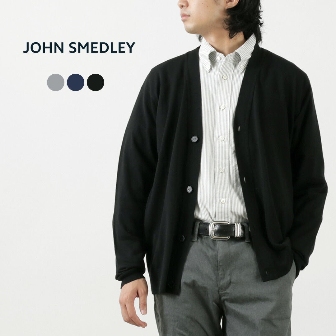 John Smedley / Merino Wool 24 게이지 V- 넥 니트 가디건