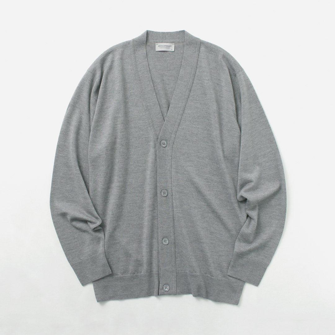 John Smedley / Merino Wool 24 de calibre en V V-Neck Knit Cardigan