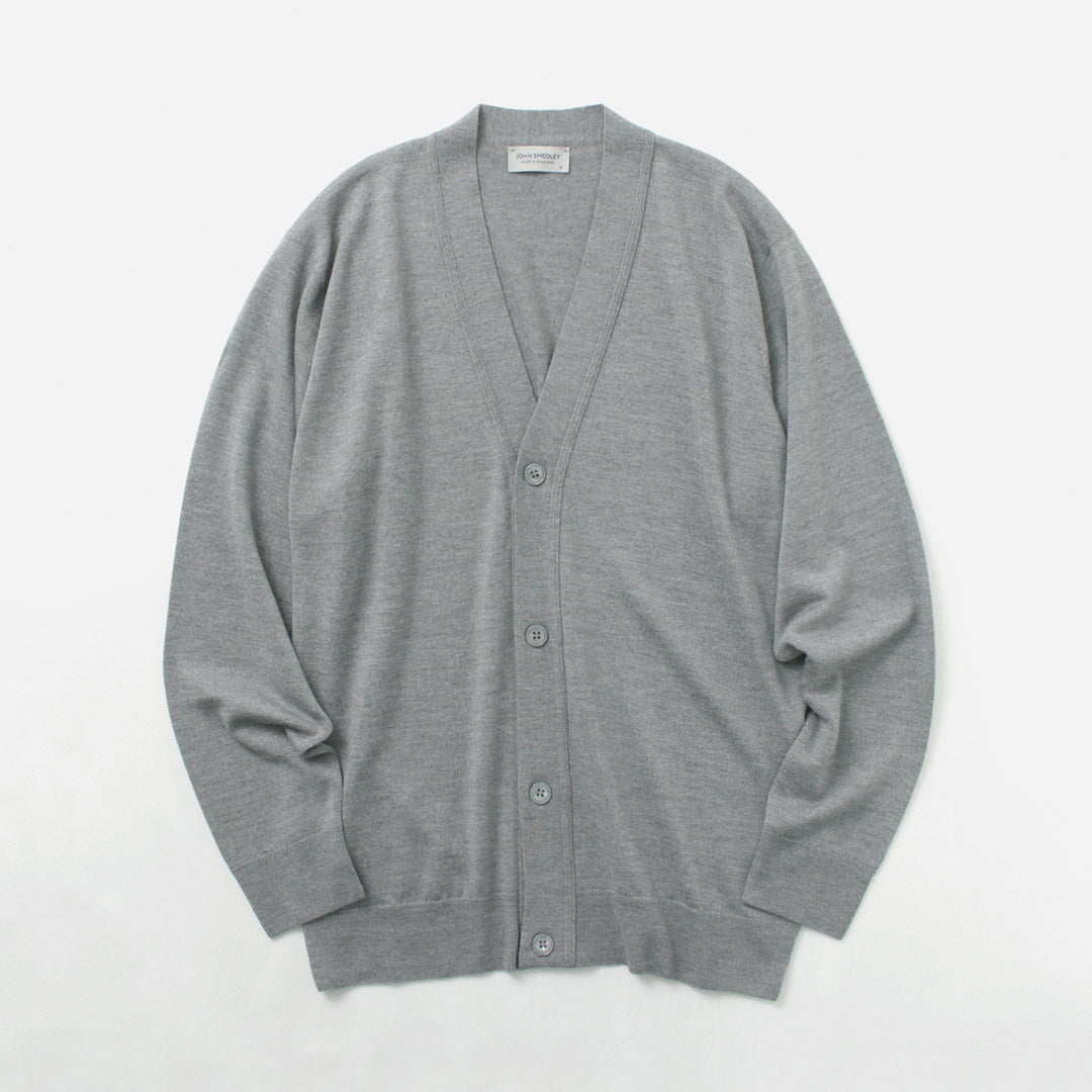 John Smedley / Merino Wool 24 de calibre en V V-Neck Knit Cardigan