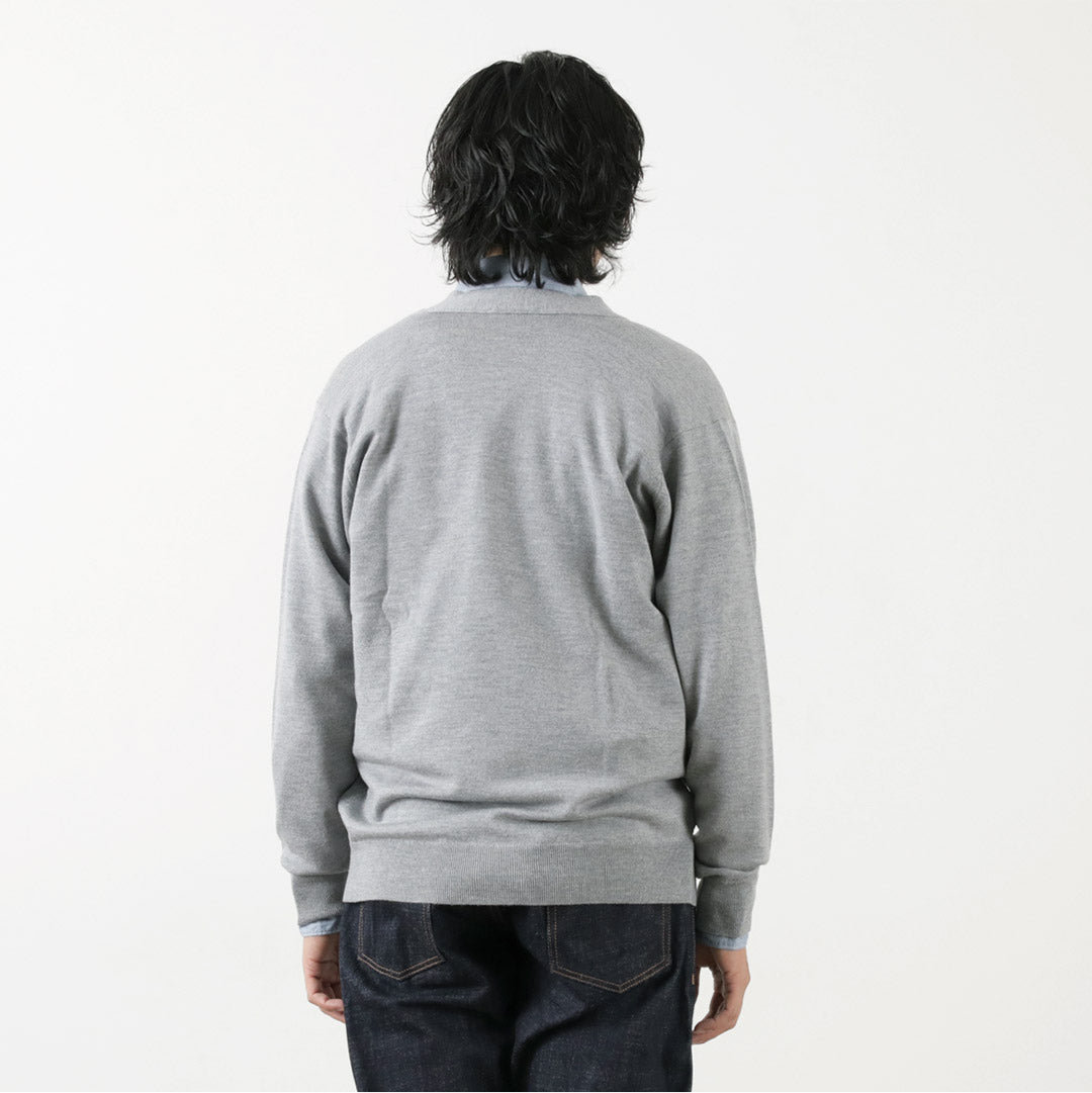 John Smedley / Merino Wool 24 게이지 V- 넥 니트 가디건