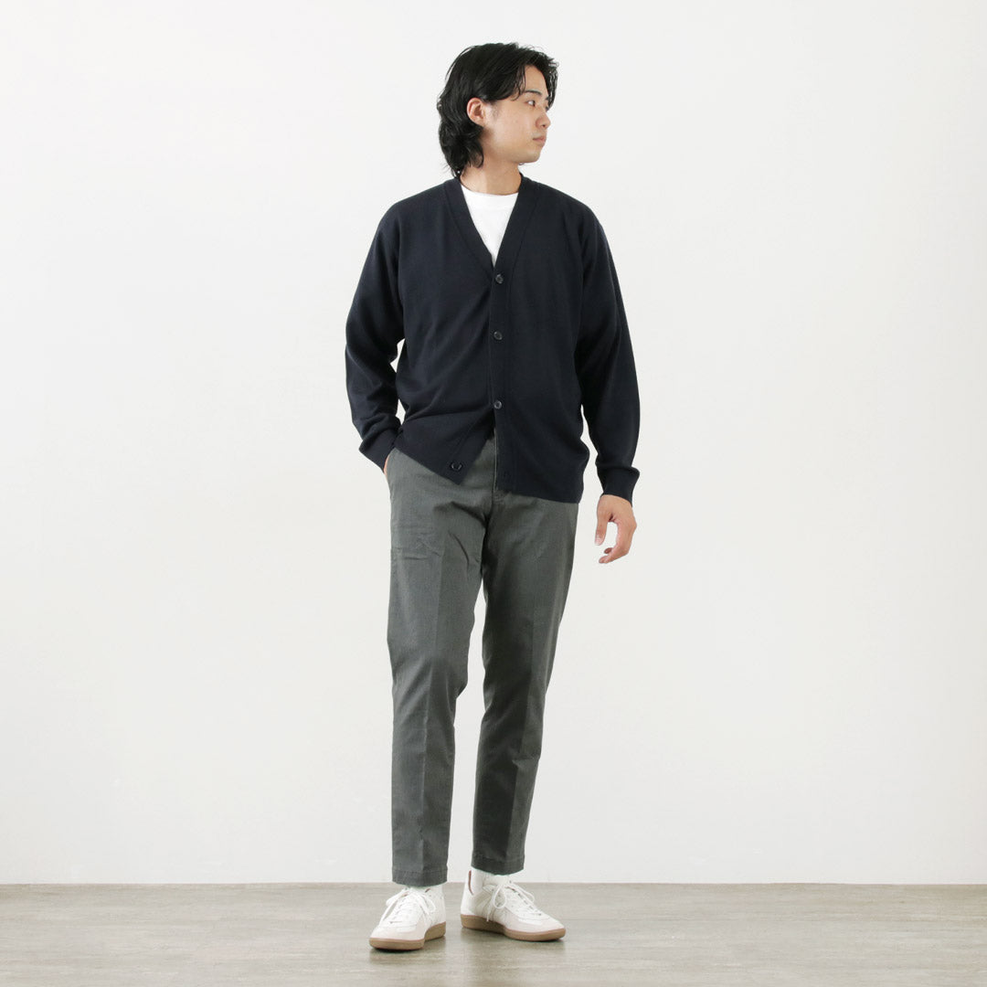 John Smedley / Merino Wool 24 게이지 V- 넥 니트 가디건