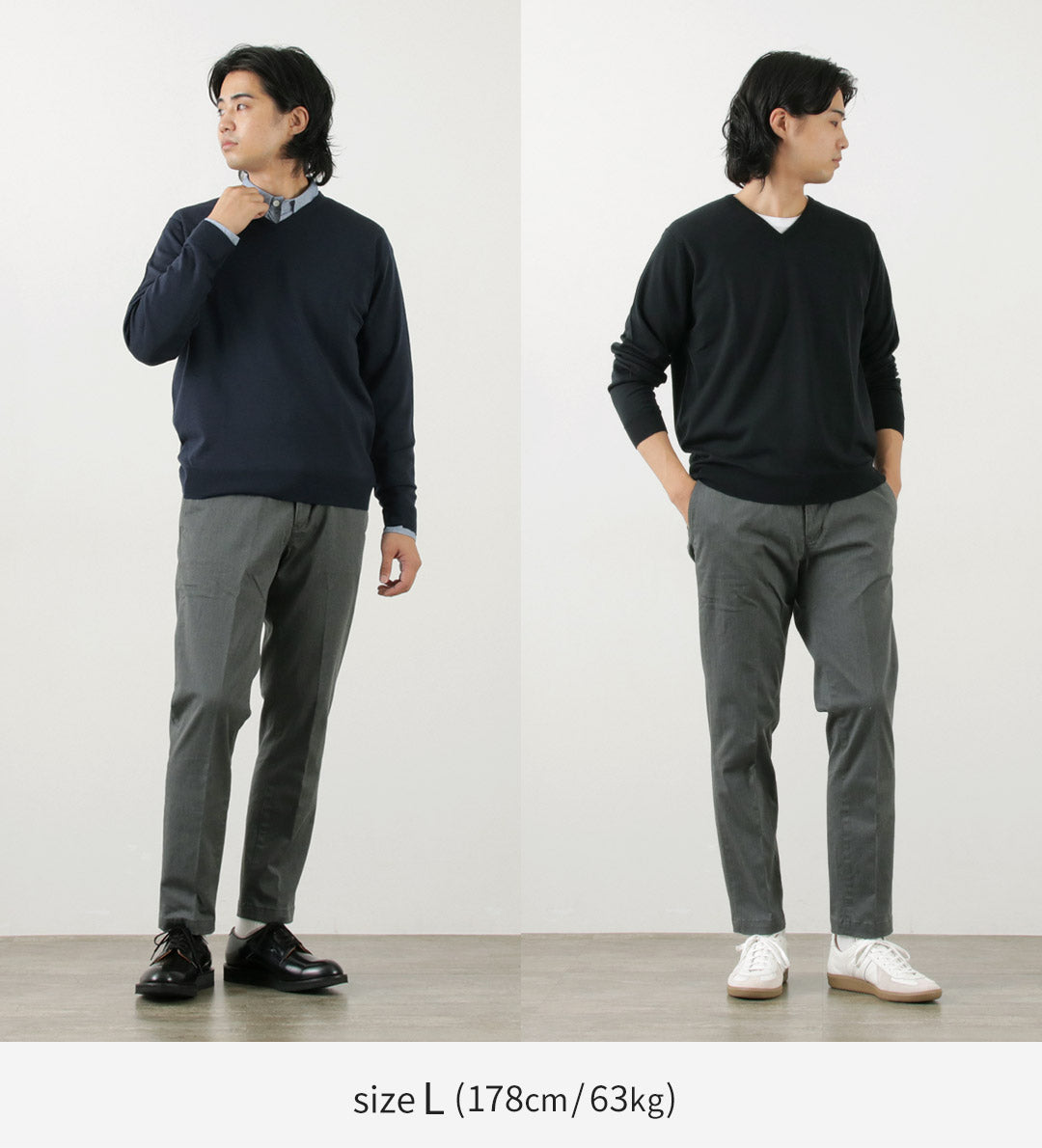 John Smedley / Merino Wool 30 게이지 30 게이지 V- 넥 니트 현대식 착용