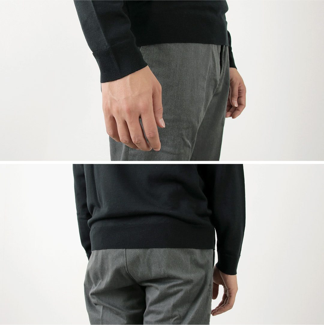 John Smedley / Merino Wool 30 게이지 30 게이지 V- 넥 니트 현대식 착용