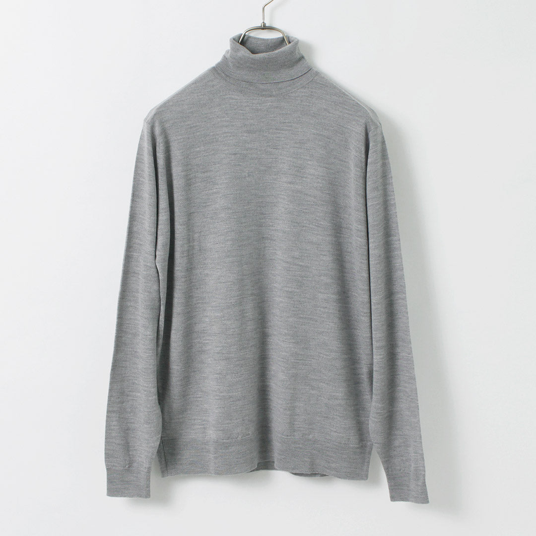 John Smedley / Merino Wool 30 게이지 Turtleneck 니트 현대 적합