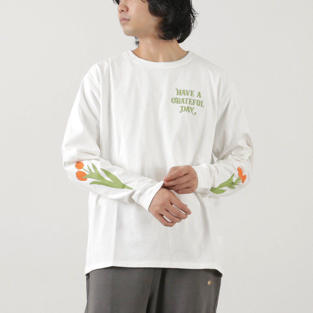 HAVE A GRATEFUL DAY / Tulip & Logo Long Sleeve T-shirt