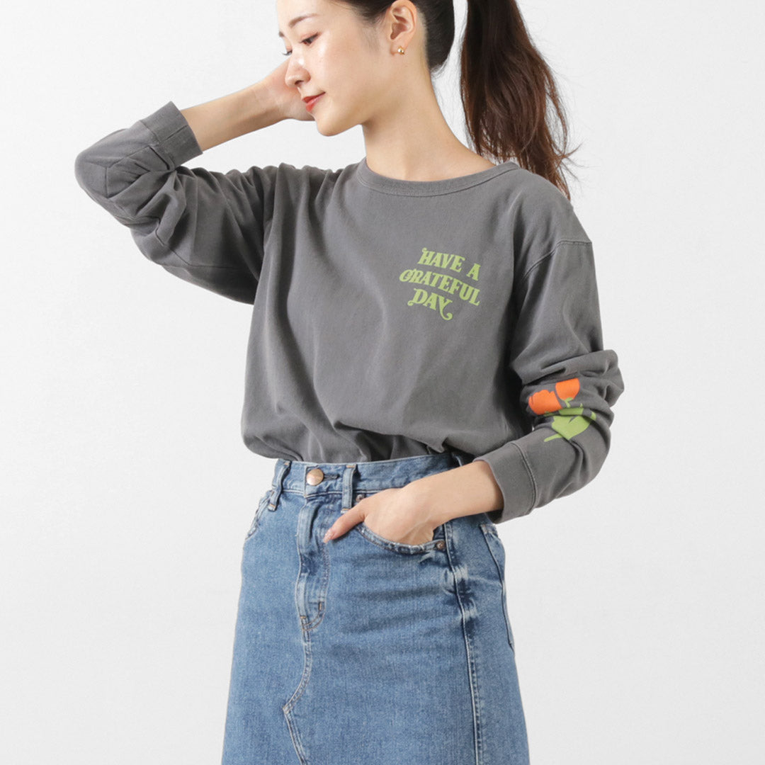 HAVE A GRATEFUL DAY / Tulip & Logo Long Sleeve T-shirt