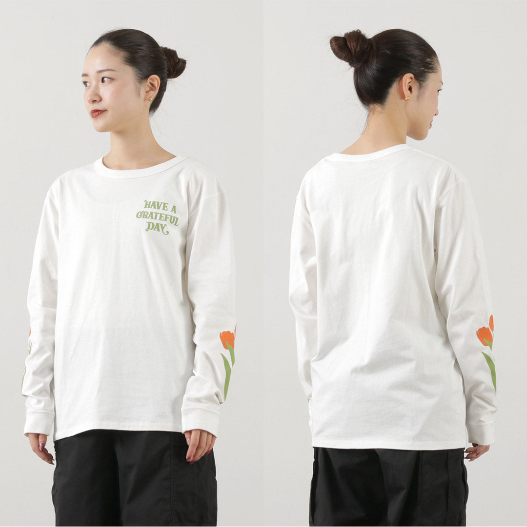 HAVE A GRATEFUL DAY / Tulip & Logo Long Sleeve T-shirt