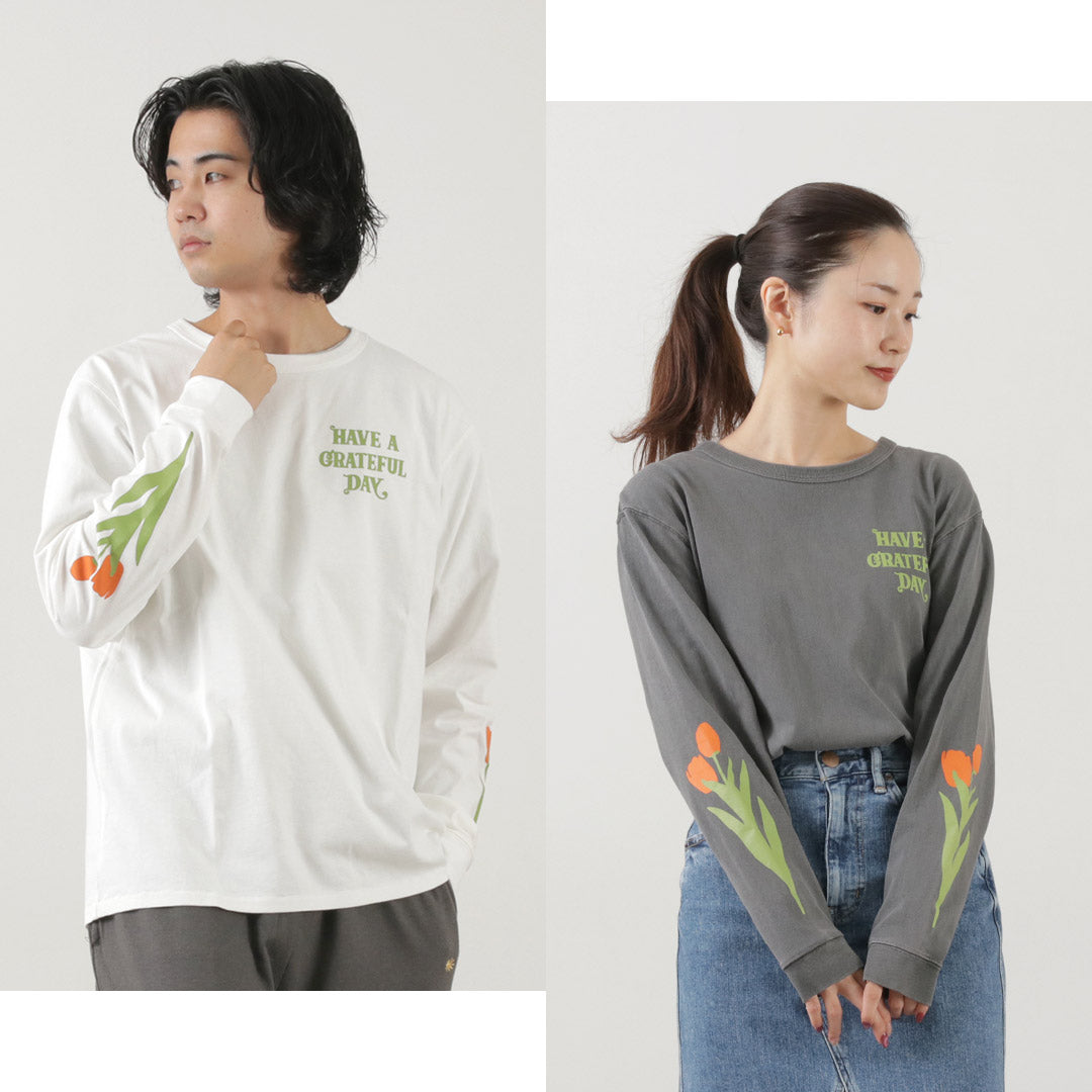 HAVE A GRATEFUL DAY / Tulip & Logo Long Sleeve T-shirt