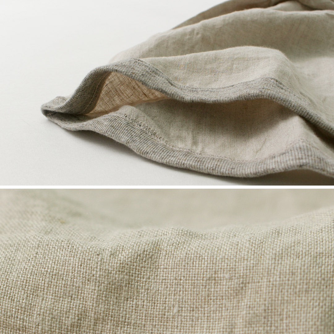 RE MADE IN TOKYO JAPAN / French Linen Henley-Neck T-Shirt