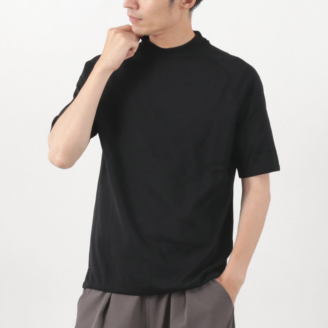 Re fait à Tokyo Japan / Perfect Inner Giza Mock Neck Half Mancheve T-shirt