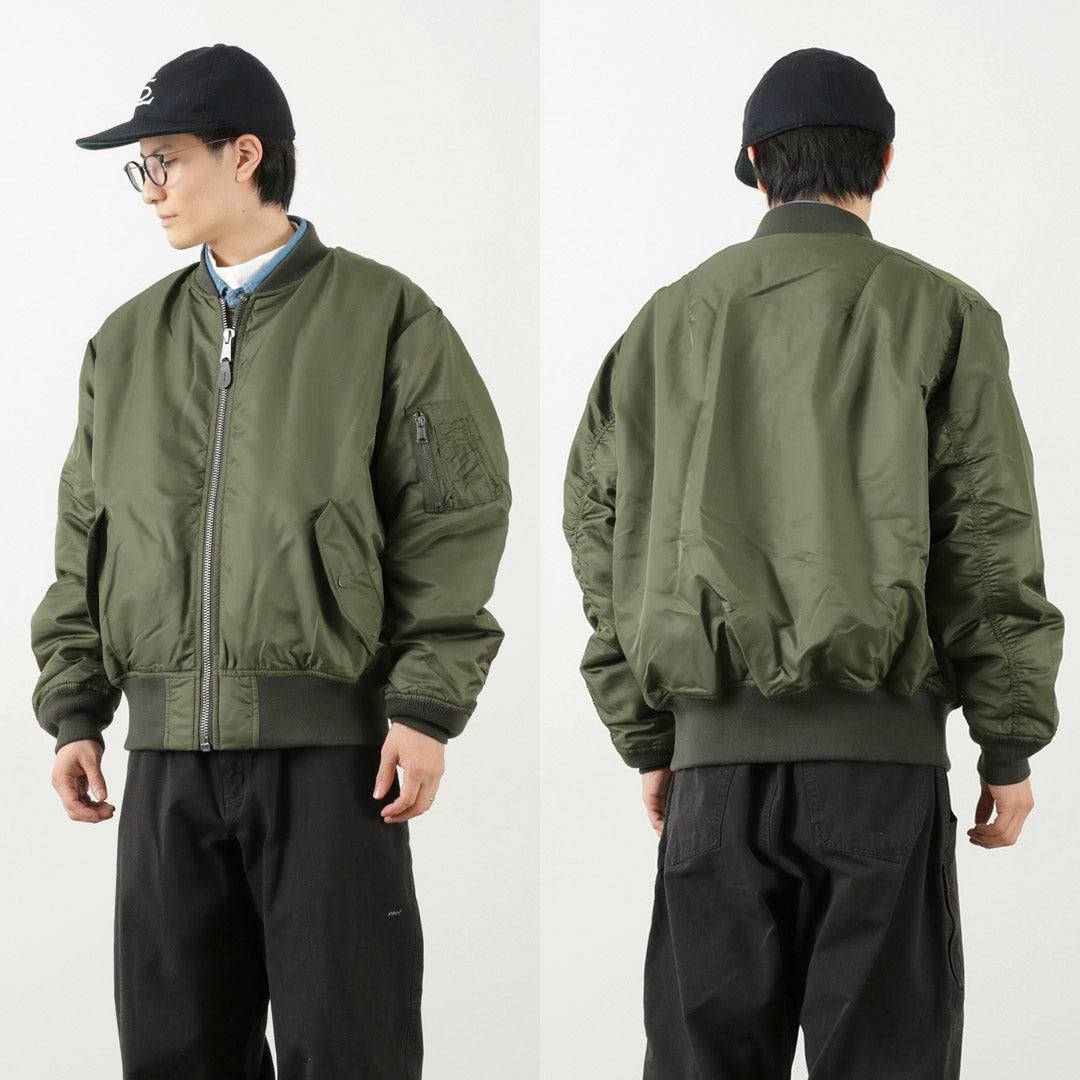 Veste de vol en nylon supérieur Khaki / MA-1